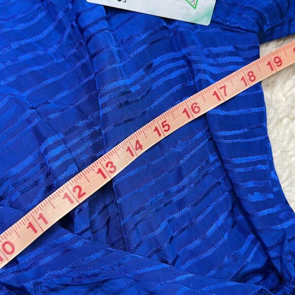 Guess Blue Ocean SS Alyssandra Romper Vibrant Blue Dress Tie Detail Wrap Top BK5 - Picture 7 of 13